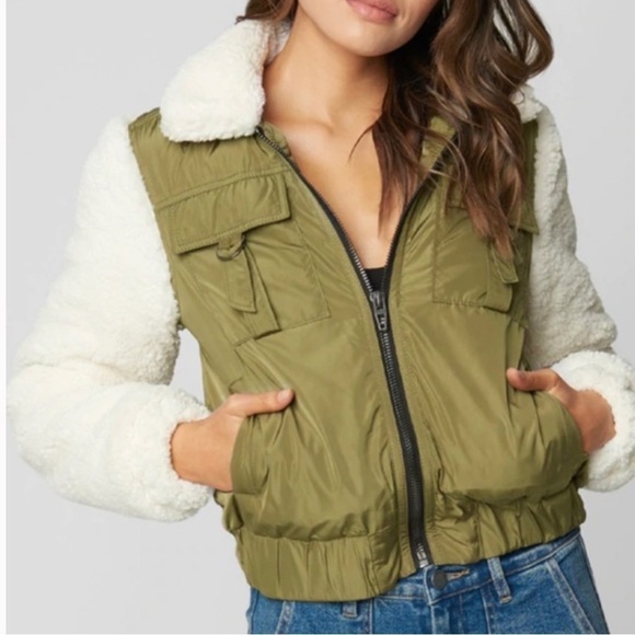 BLANK NYC Bomber Style Sherpa Utility Jacket - Picture 1 of 14